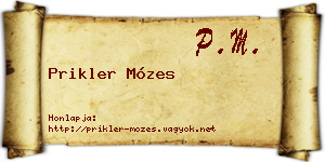Prikler Mózes névjegykártya